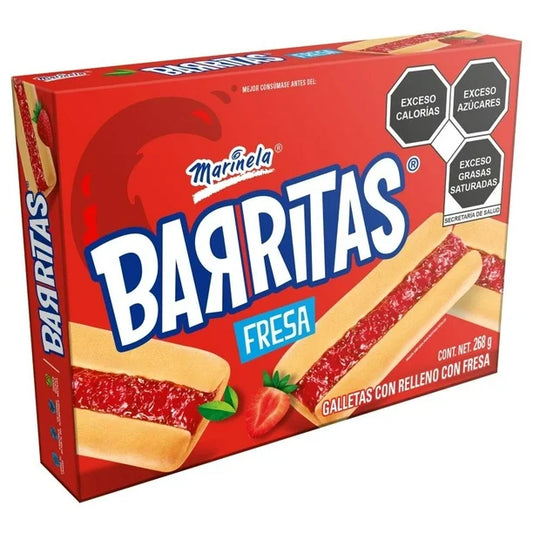 Barritas Marinela con relleno sabor fresa 268 g 4 PAQUETES