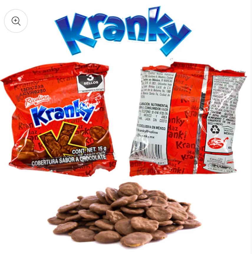 Ricolino Mini Kranky Hojuela De Maiz Cubierta Con Chocolate 25 piezas