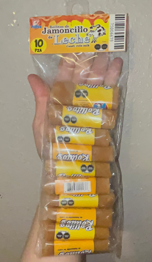ROLLITOS DE JAMONCILLO DE LECHE 10 PIEZAS