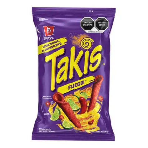 Takis Fuego  chile picante picante y lima con sabor a tortilla 240 gr