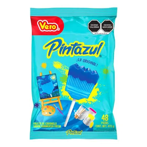 Dulces Vero paleta BROCHITA Pinta Azul bolsa con 48 piezas