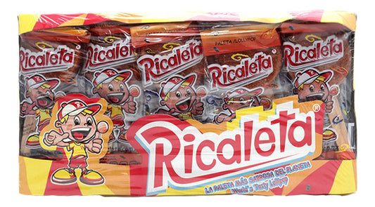 Ricaleta Paleta Enchilada Tamarindo Exhibidor Con 25 Piezas