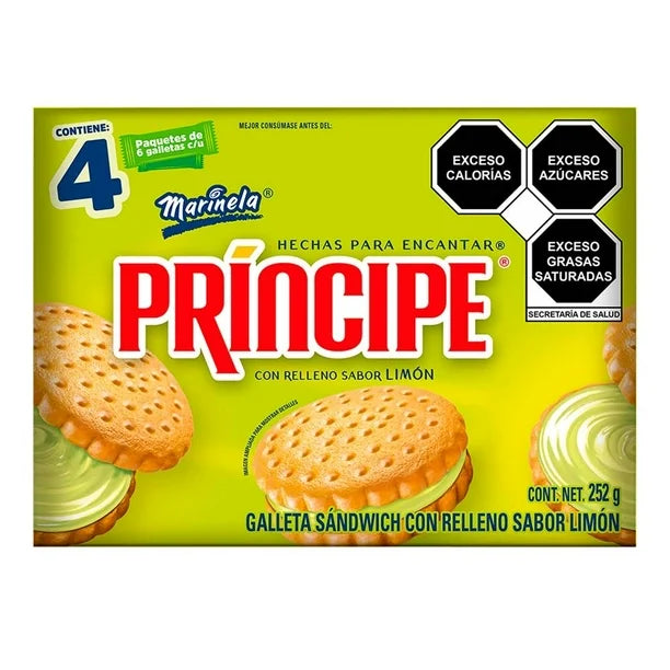 Galletas Príncipe Marinela con relleno sabor a limón 252 g