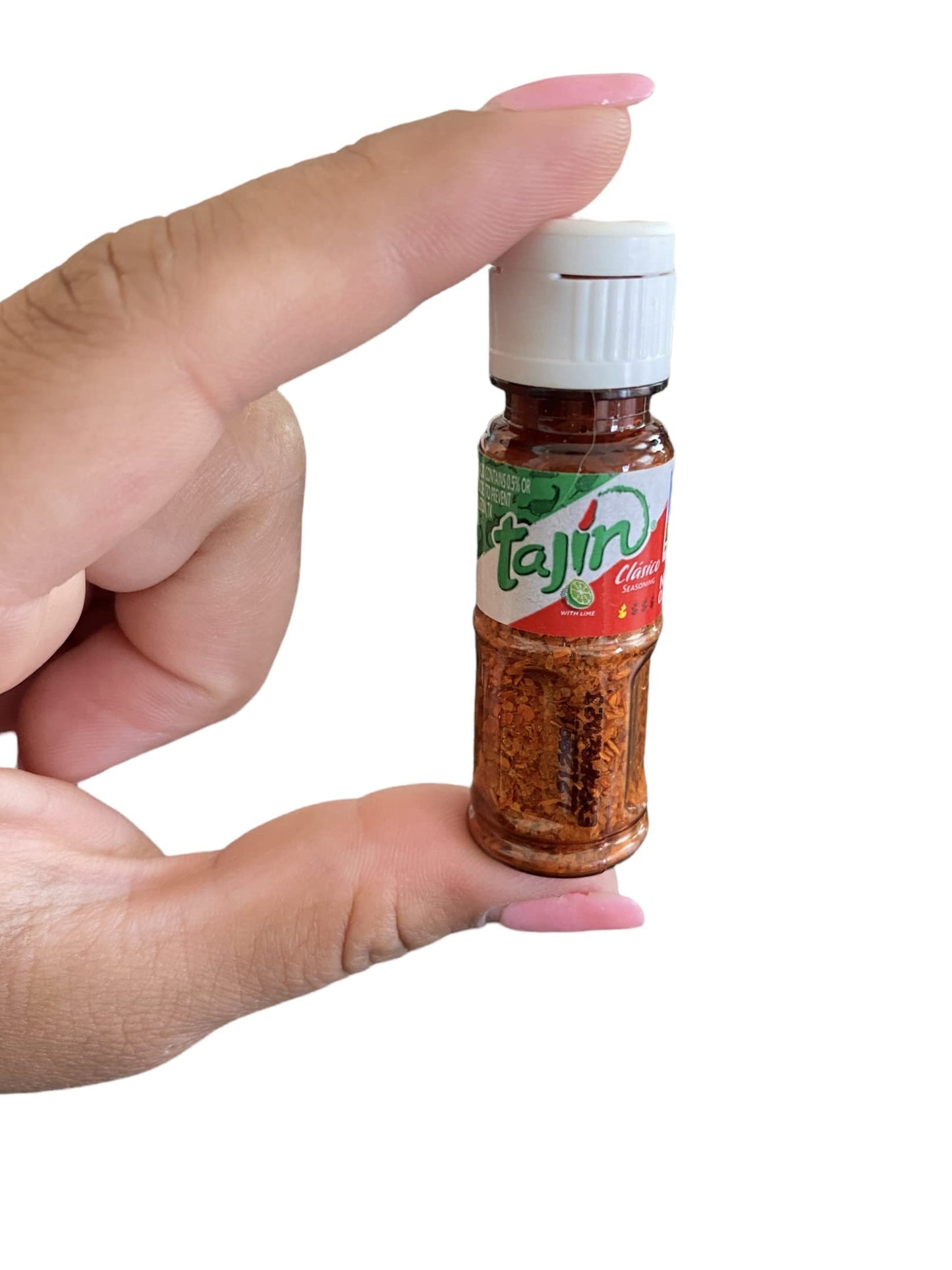 (Paquete de 10) Condimento Tajín Clásico, Condimento Mexicano de Chile Lima, Mini Botellas Tajin de 0.35 oz