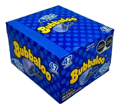 Chicle Bubbaloo Sabor Mora Azul 47 Piezas