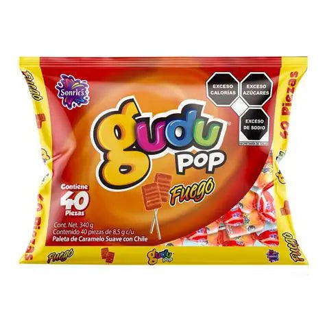 Paleta de Caramelo Suave con Chile Gudupop Fuego Sonric's